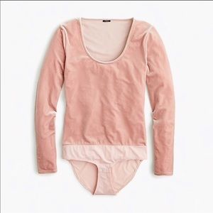 J. Crew Pink Velvet Bodysuit